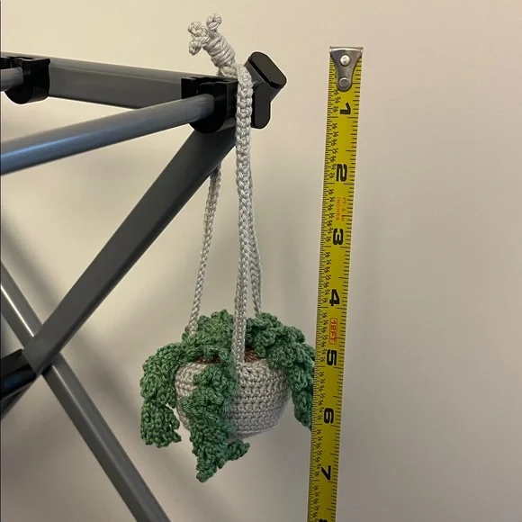 Handcrafted Crochet Hanging Plant Fern Decor Home Car Desk Accessory - Picture 7 of 8